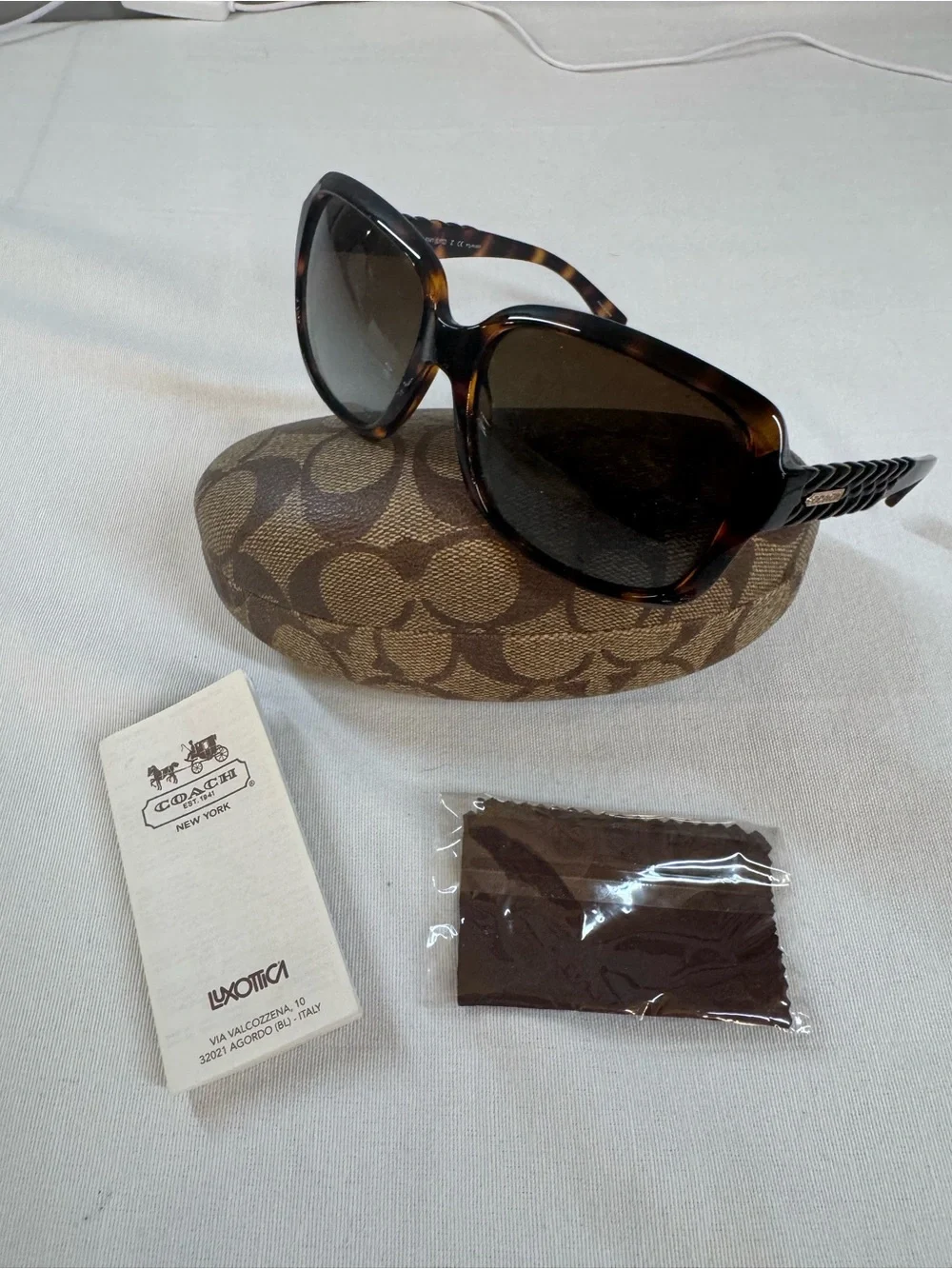 Coach Women's Tortoise Shell Sunglasses with Dark Lenses HC8141